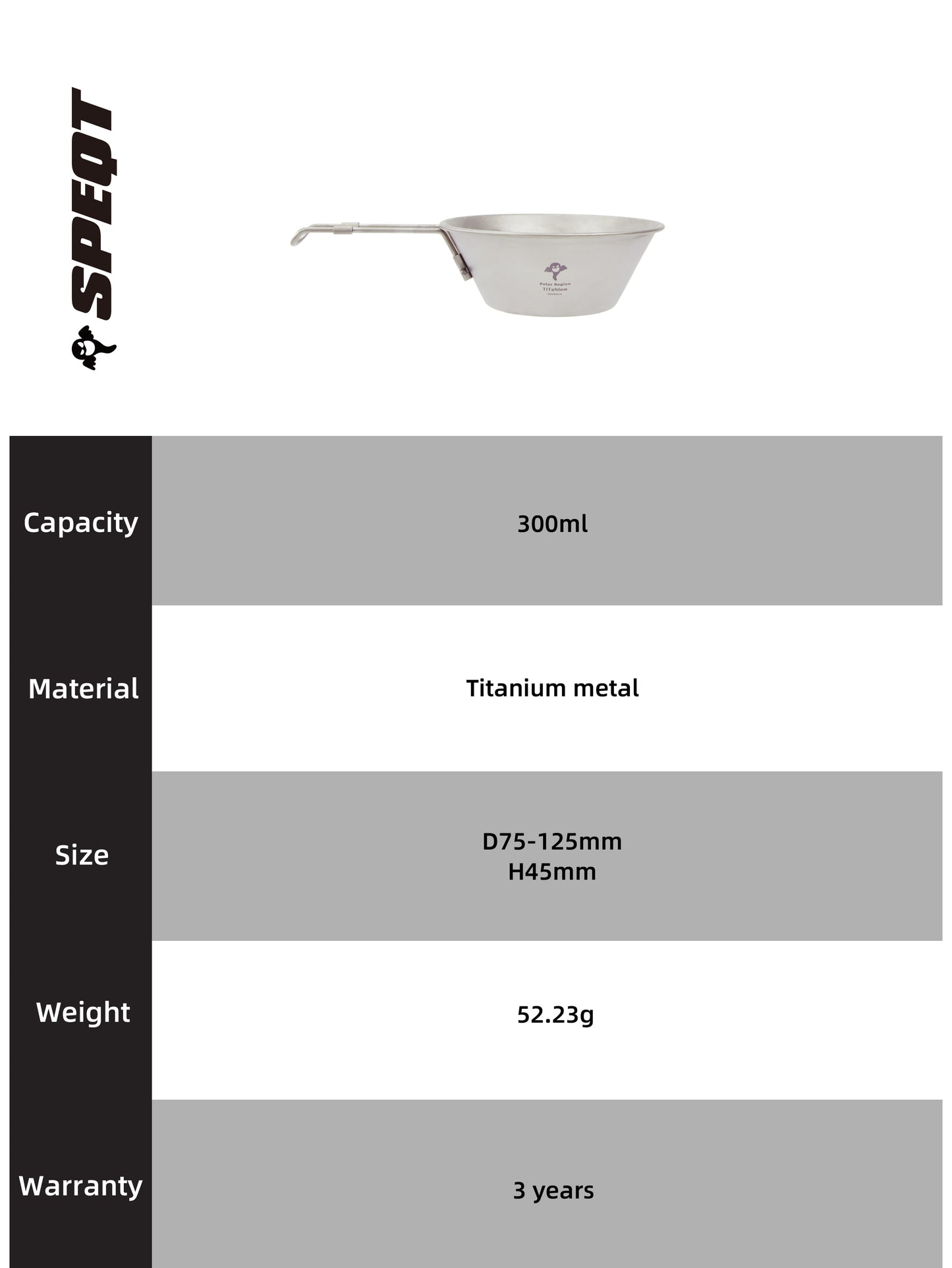 SPEQT Polar Region Australia Titanium Camping cups