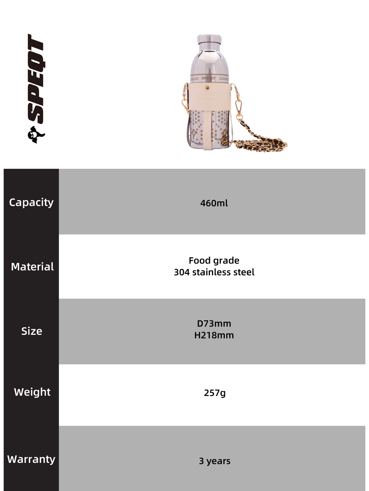 SPEQT Akuma Australia Vacuum Insulated Flask,Threadless Stainless Steel Water Bottle, One-Hand Opening Sports Water Bottle For Climbing Cycling Driving- 36H Cold, 18H Hot - 13oz