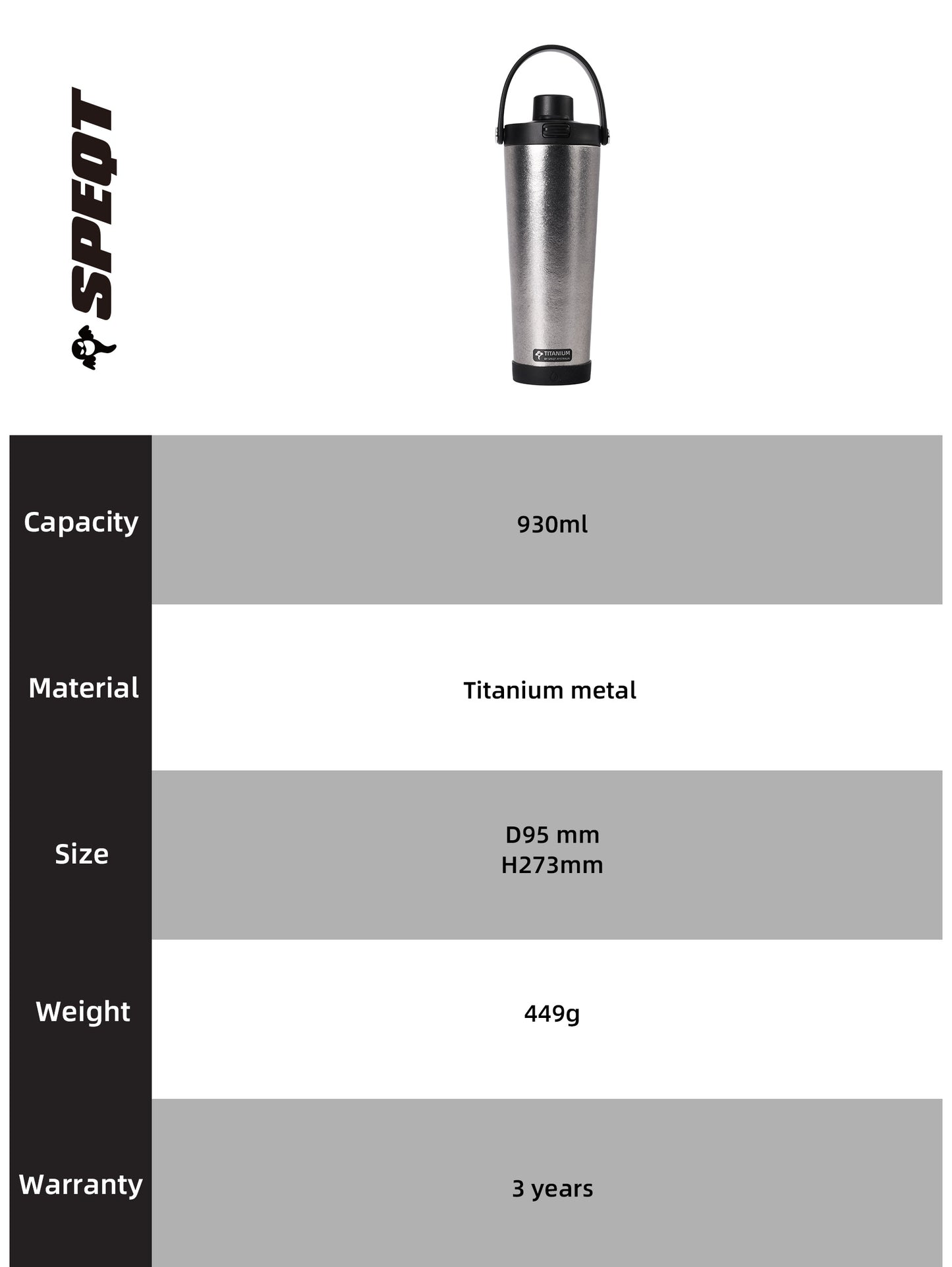 SPEQT AKUMA Pure Titanium Thermos (Gift Box)