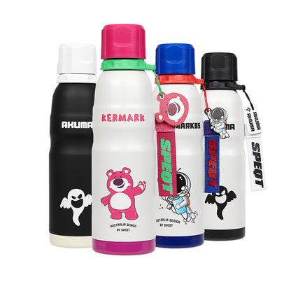 SPEQT Rooguru Australia Kids Water Bottle with Straw Lid 20oz, Vacuum Insulated 316 Stainless Steel Water Bottles for Kids for School, Leakproof Water Bottle, BPA Free and Keep Cold / Hot for 24 Hours