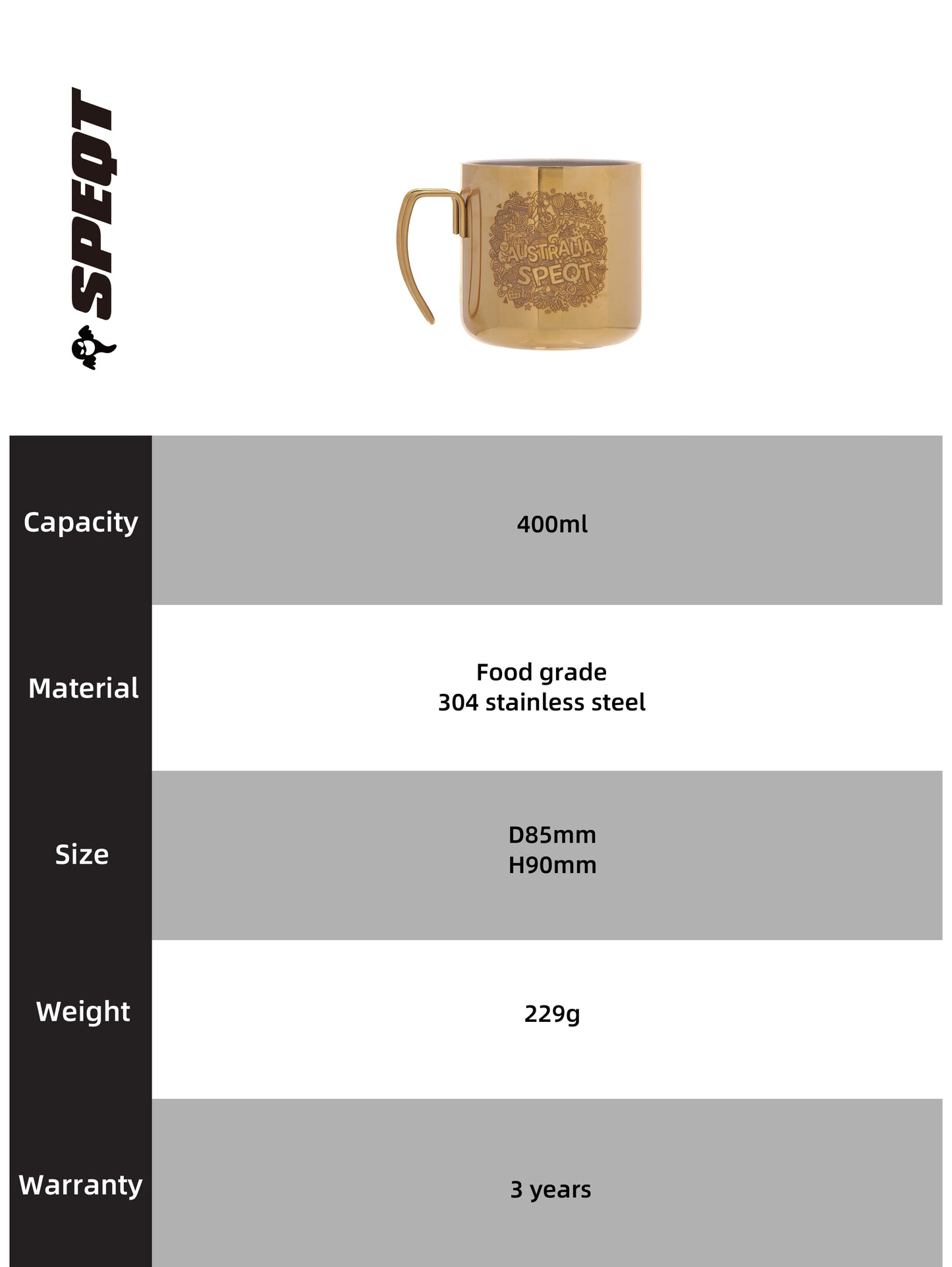 SPEQT Australi Stainless steel Coffee Mug